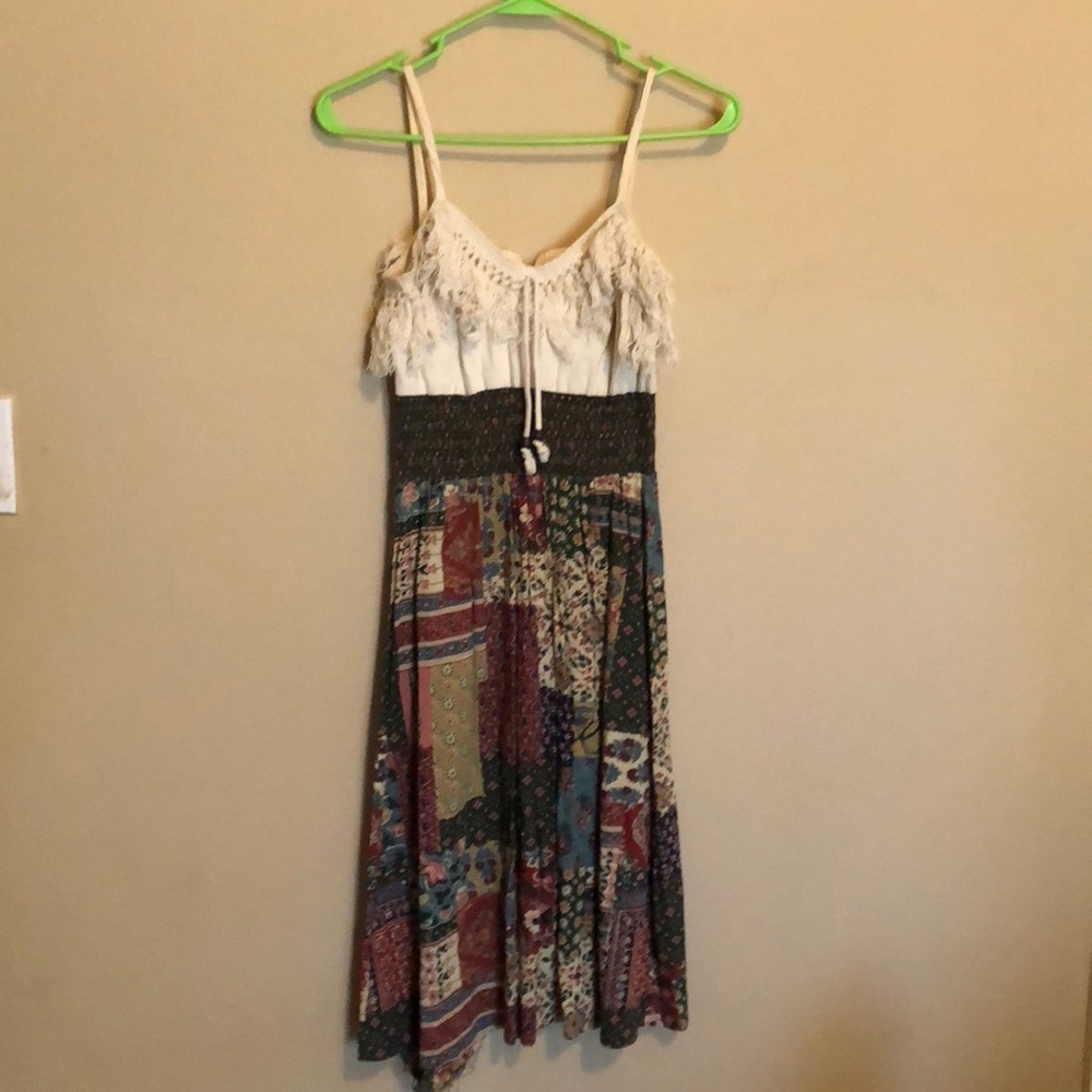Vintage patchwork hippie dress boho